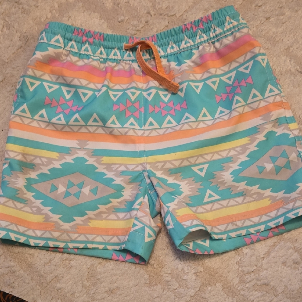 Chubbies Kids Swim Trunks - Teal and Pink
